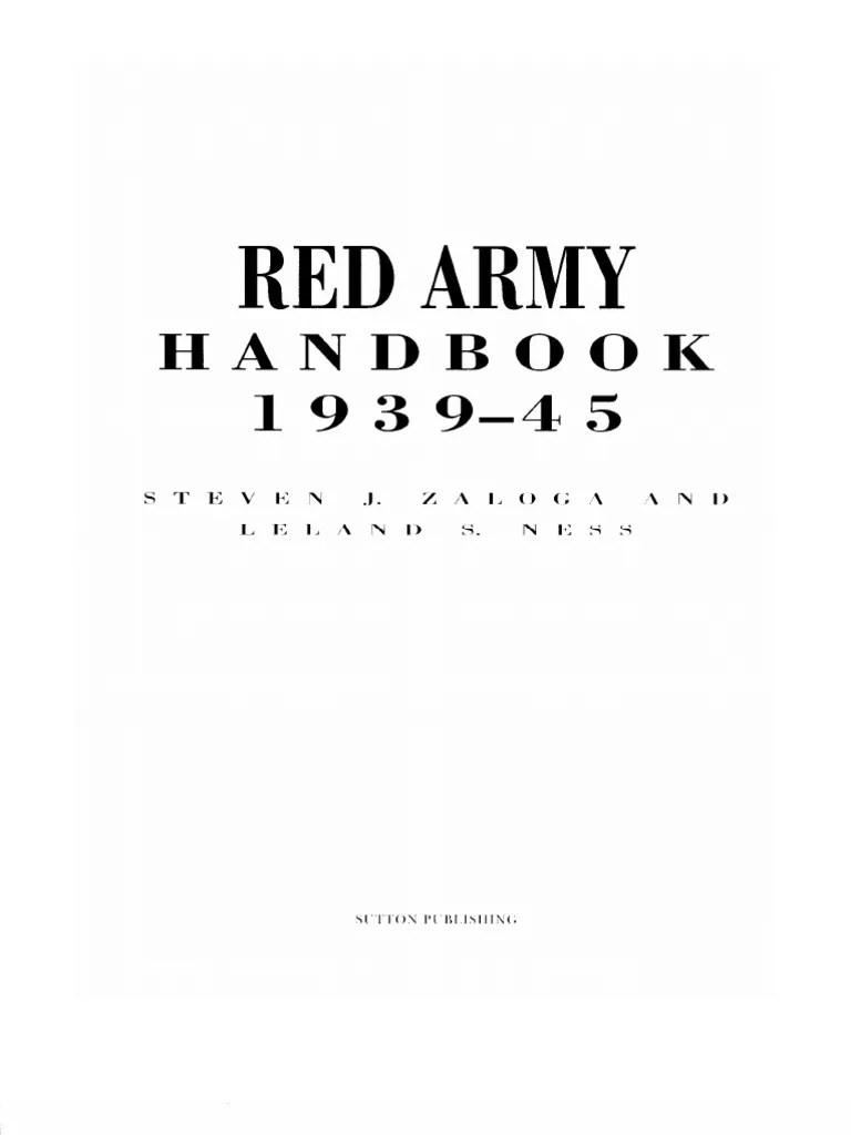 The Red Army Handbook 193945