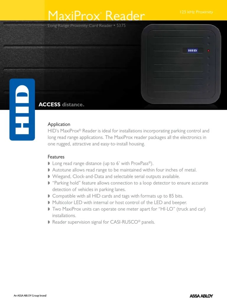 Card Reader (For Gates) Access Control Equipment