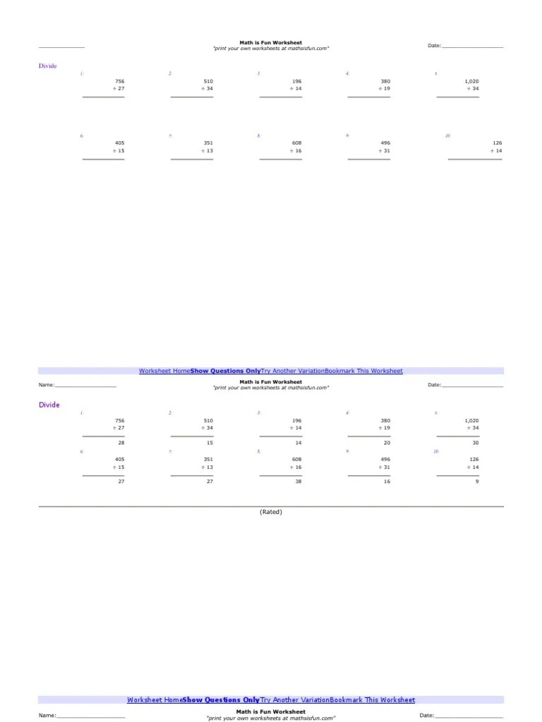 Math is Fun Worksheet Worksheet Numbers