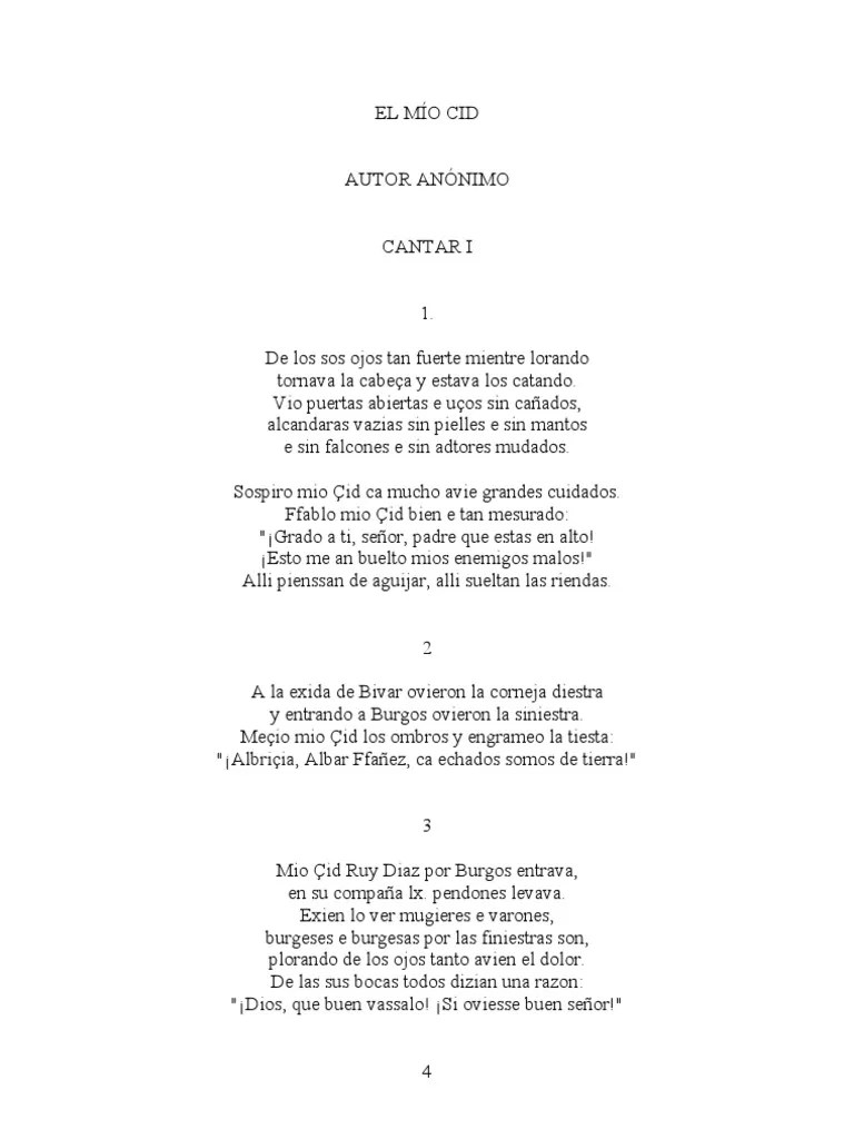 Cantar Del Mío Çid PDF