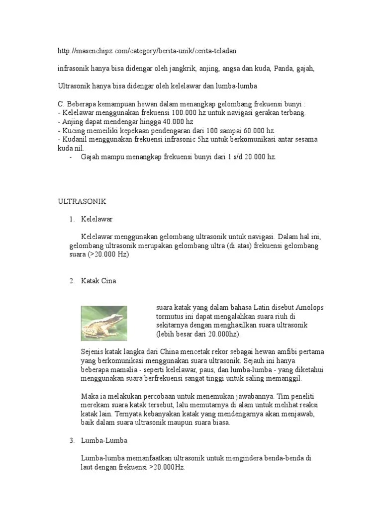 Infrasonik Hanya Bisa Didengar Oleh Jangkrik | PDF