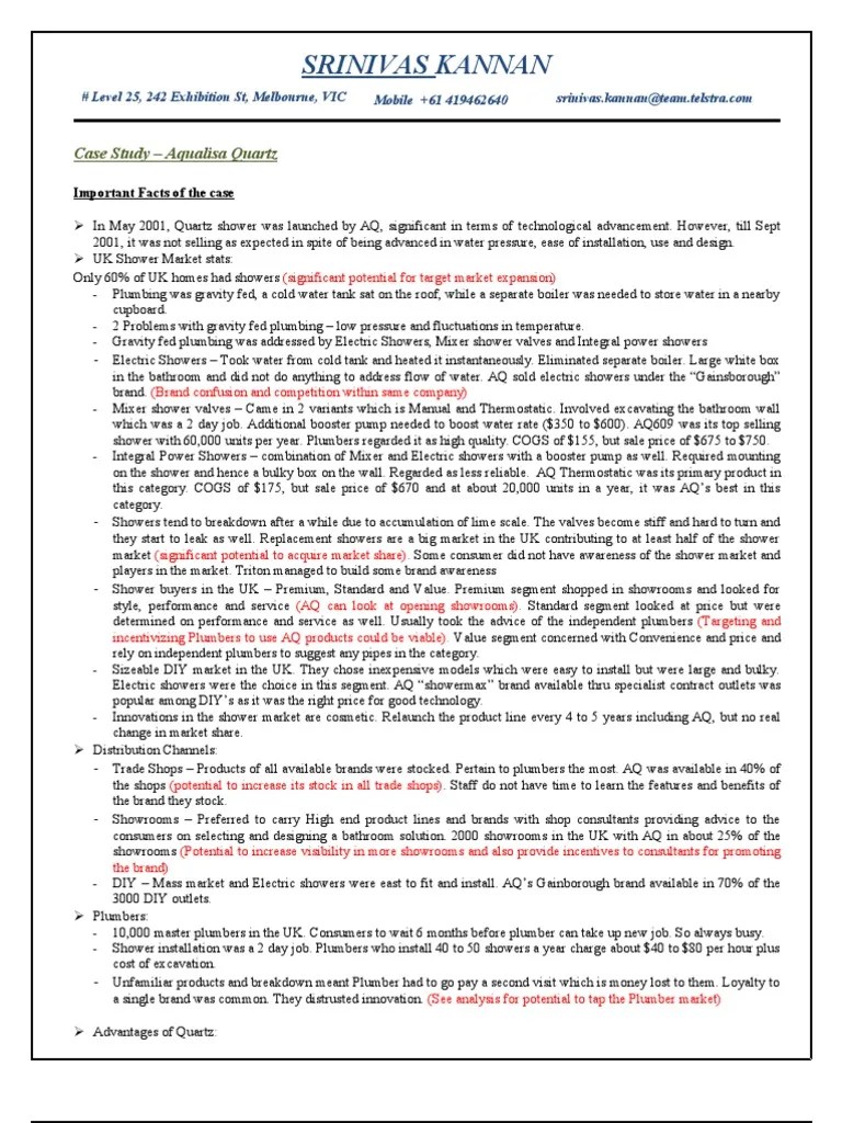 Aqualisa Quartz Case PDF Water Heating Brand