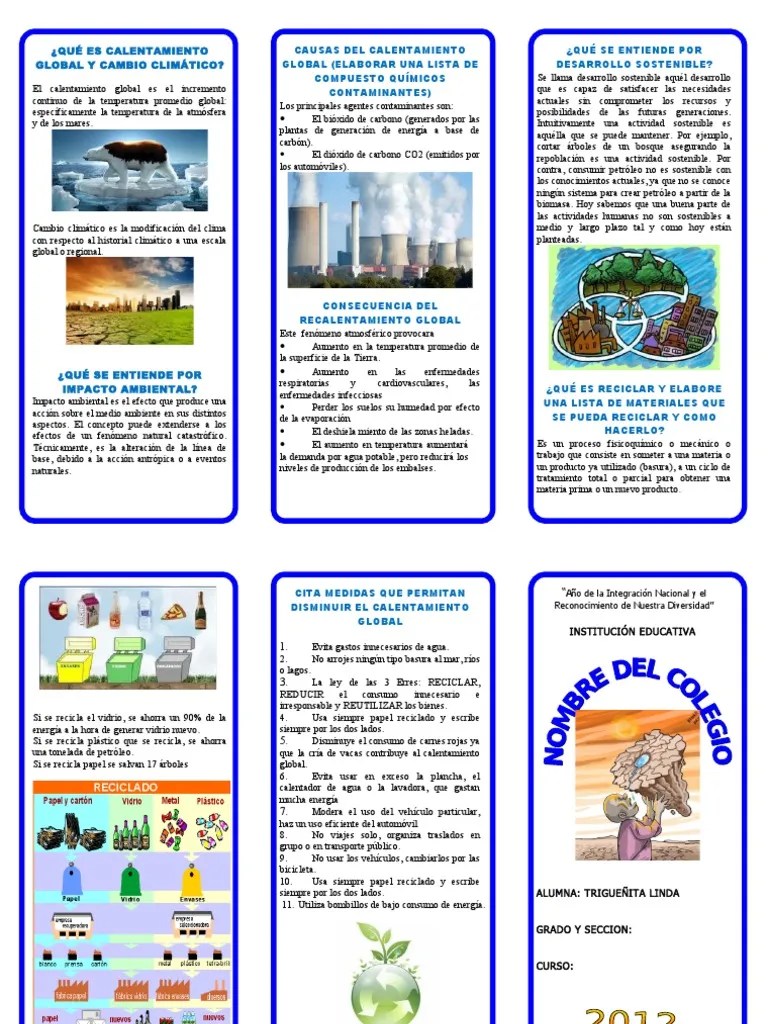 Triptico Calentamiento Global
