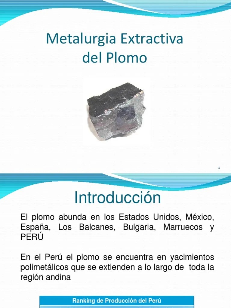 metalurgia del plomo Dirigir Cobre