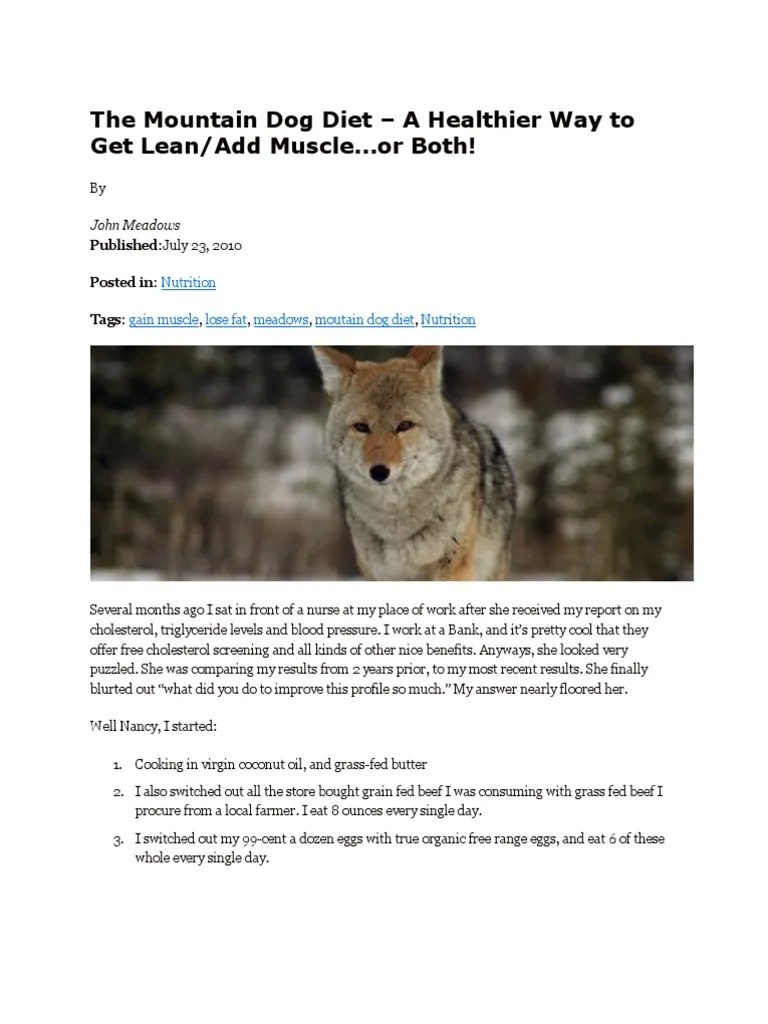 The Mountain Dog Diet.docx Omega 3 Fatty Acid Fat
