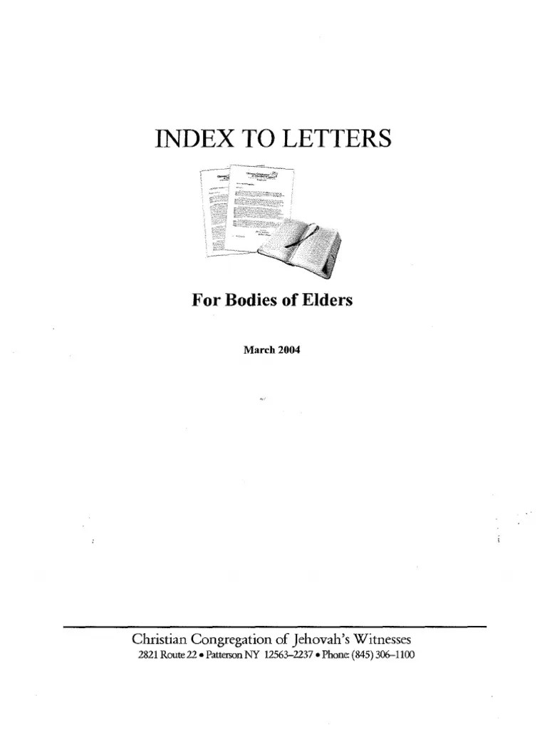 Jehovahs Witness Elder Letters_from__1981_to_2006 Religion & Spirituality