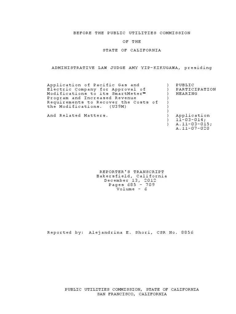 CPUC PPH Bakersfield Transcript PDF Pacific Gas And Electric