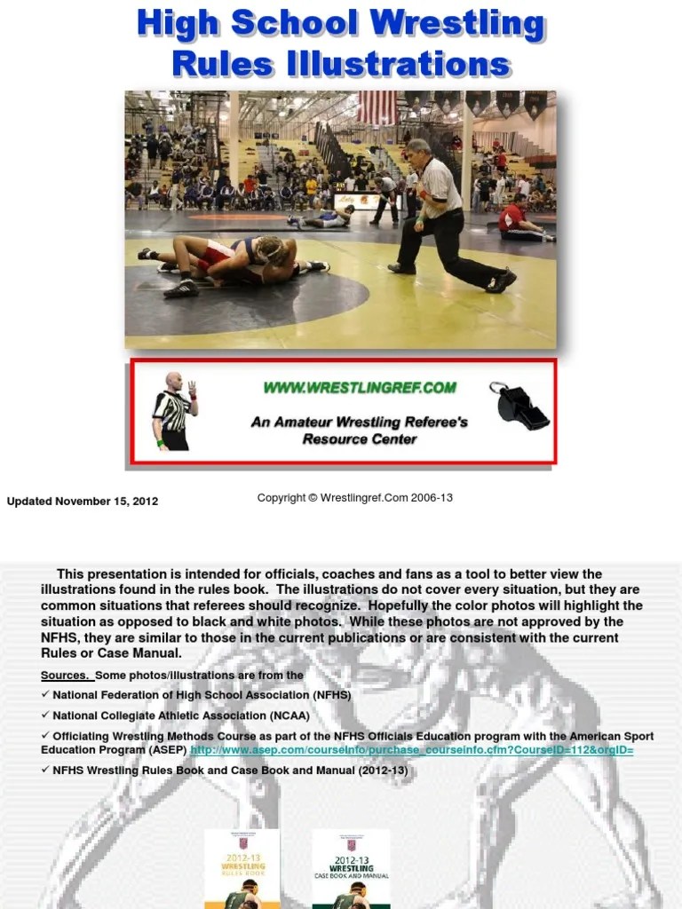 High School Wrestling Rules Illustrations Call The Rules Book (2013