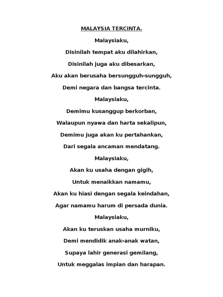 Sajak Kemerdekaan Sayangi Malaysiaku