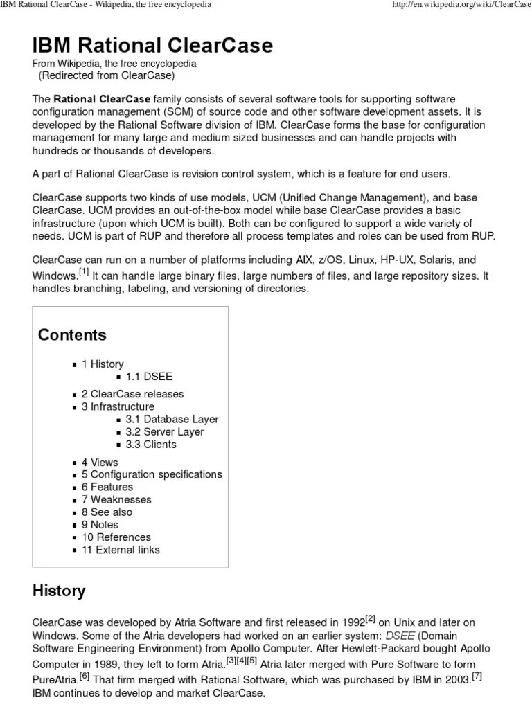 IBM Rational ClearCase Wikipedia, The Free Encyclopedia Software