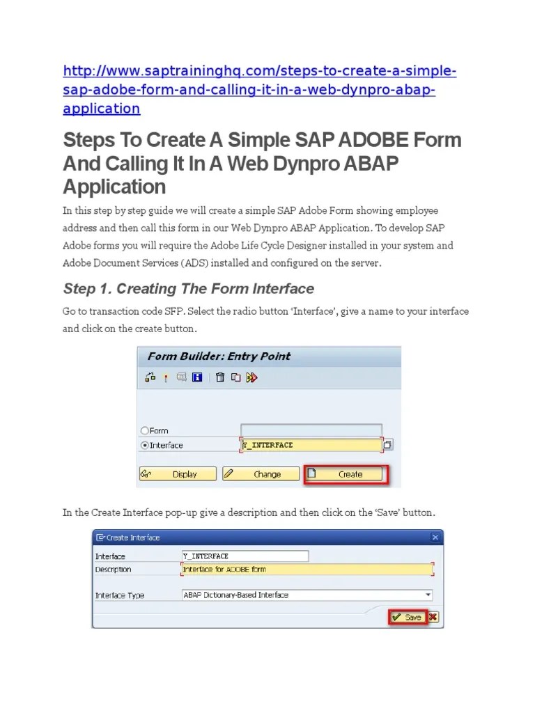Steps to Create a Simple SAP ADOBE Form Parameter Programming) Computer Engineering