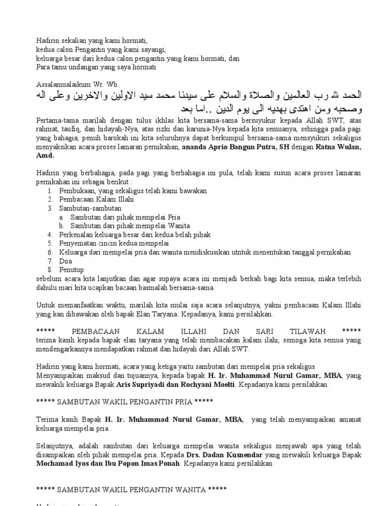 Contoh Teks Pembawa Acara Resepsi Pernikahan Kristen