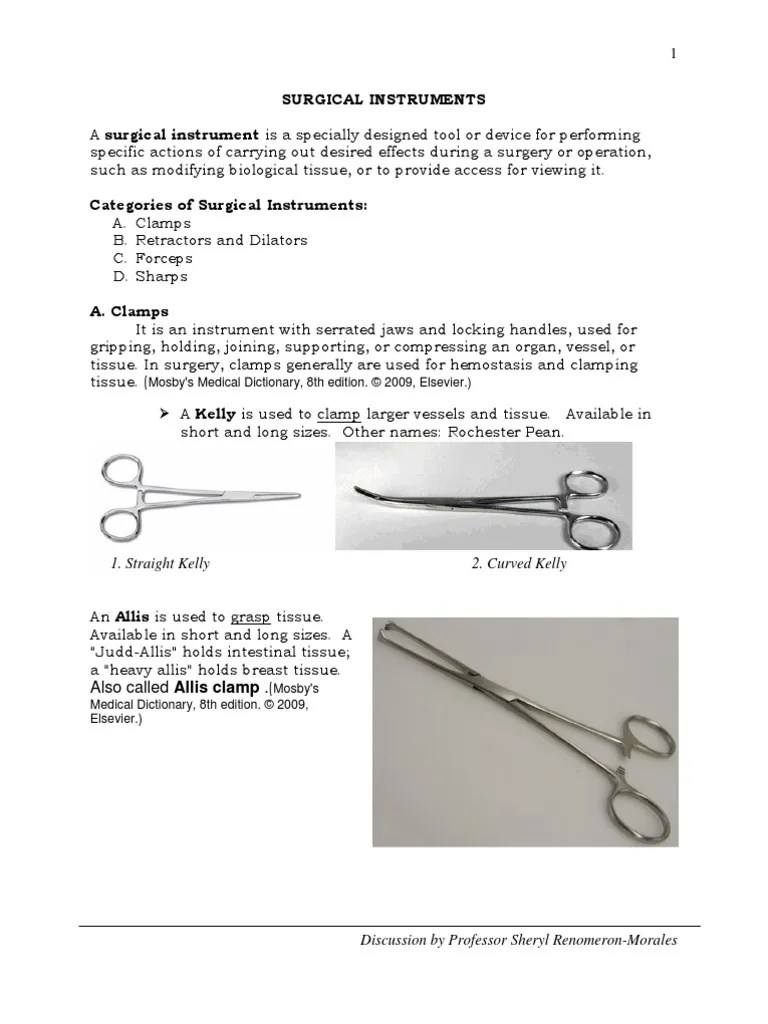 Surgical Instruments, Types of Surgery and Surgical Techniques