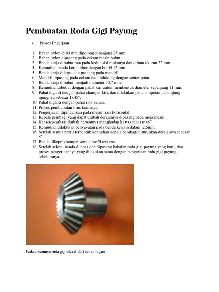Pembuatan Roda Gigi | PDF