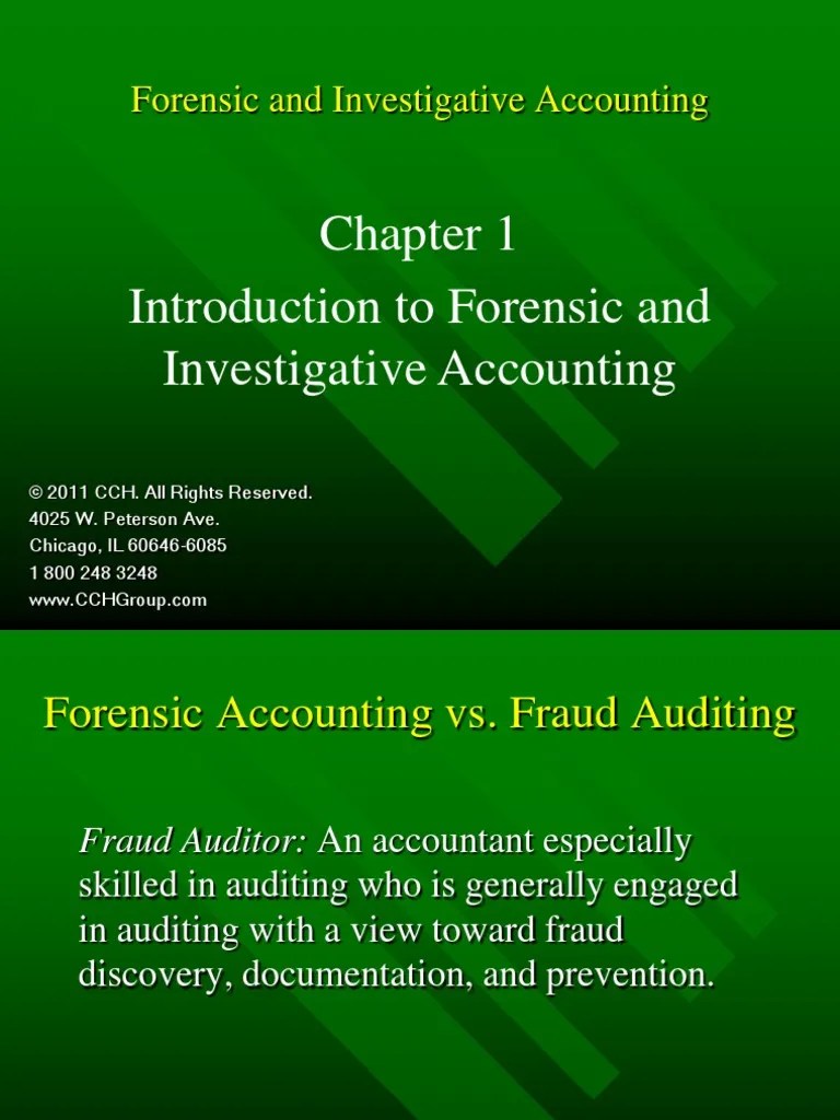 Introduction to Forensic and Investigative Accounting Financial Audit
