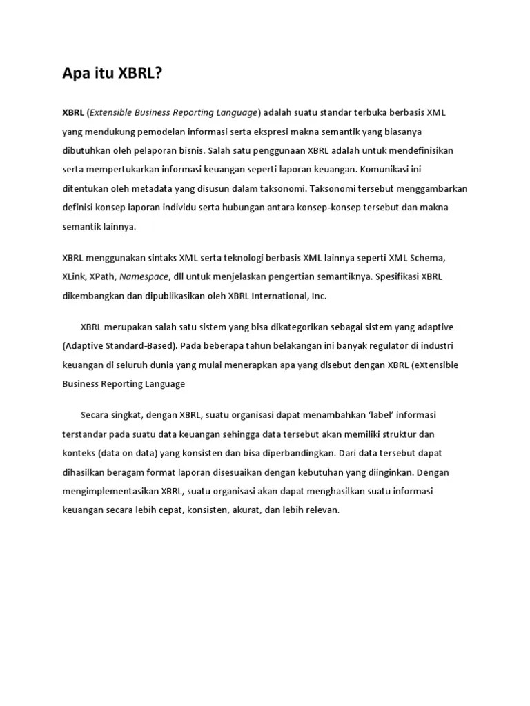 Apa Itu XBRL