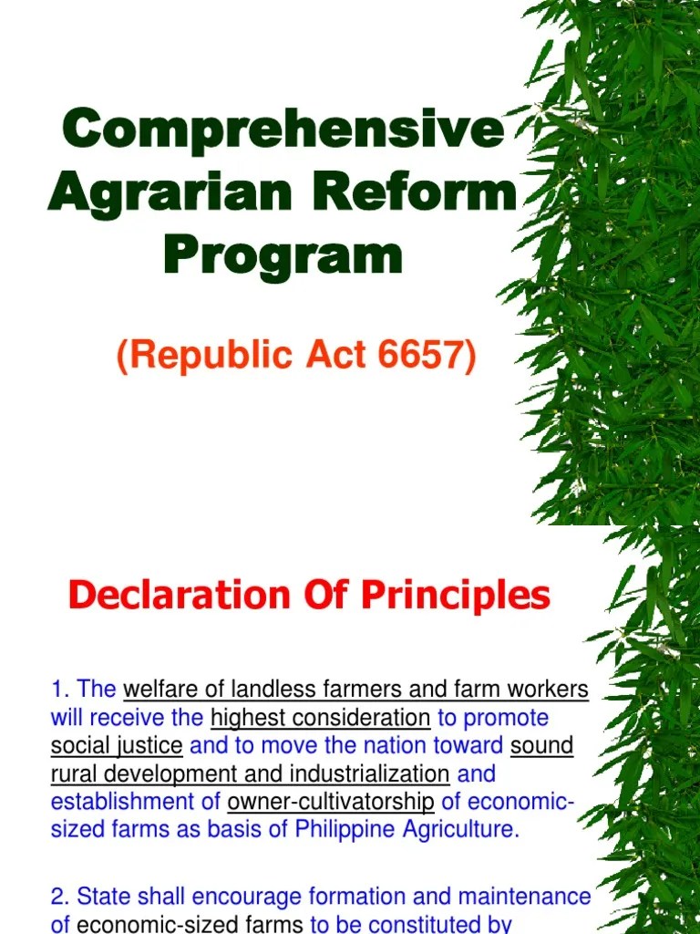 Comprehensive Agrarian Reform Program Agriculture Economies