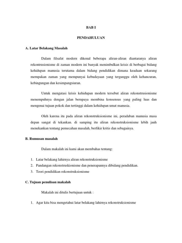 Filsafat Pendidikan Rekonstruksionisme | PDF