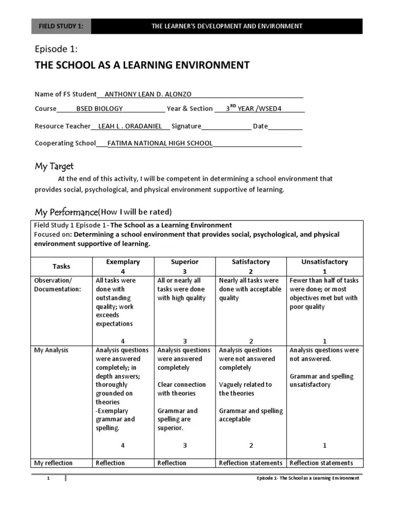 Fs 1Episode 1 PDF Classroom Schools