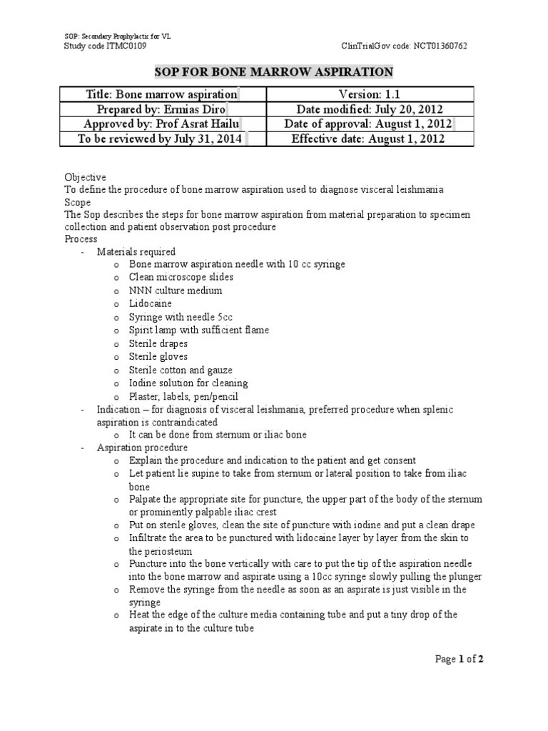 Standard Operating Procedure PDF Medicine Clinical Medicine