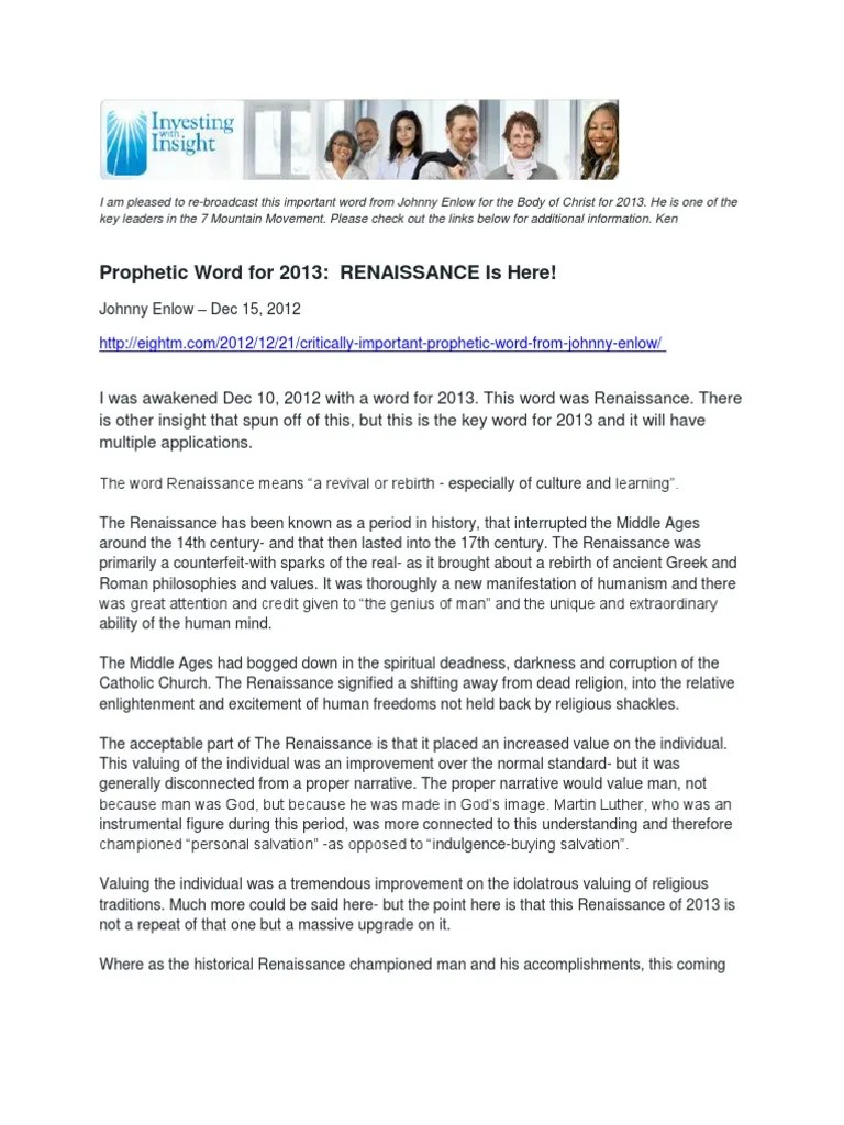 Prophetic Word for 2013 Johnny Enlow Prophecy Revelation