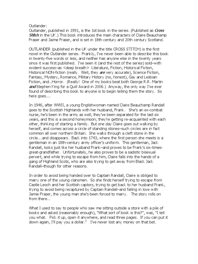 Outlander Novel Book Review PDF Outlander (Novel)