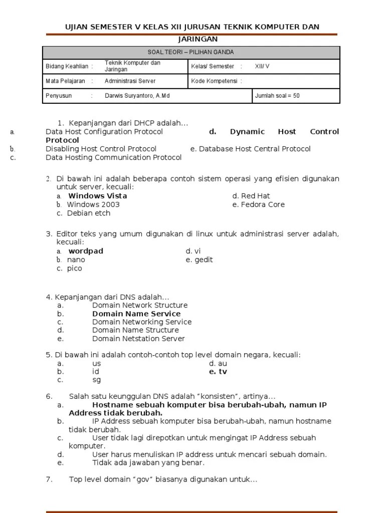 Soal Essay Dhcp Server – Tulisan