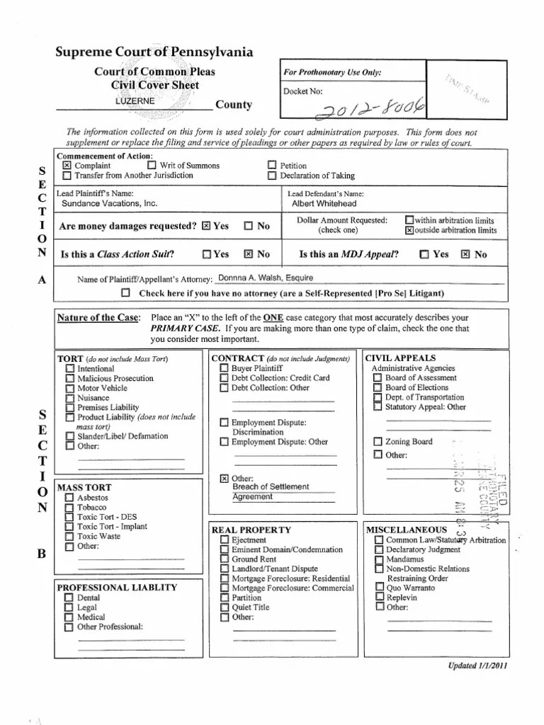 Complaint Against Albert Whitehead Tort Tortious Interference
