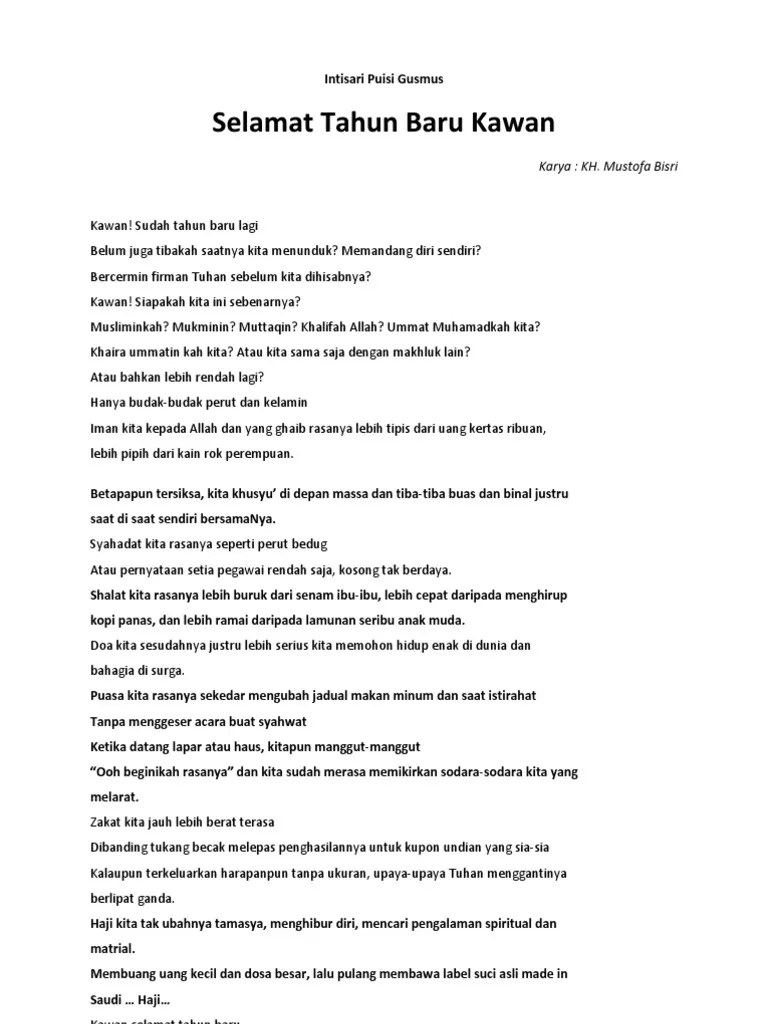 Intisari Puisi Gusmus | PDF