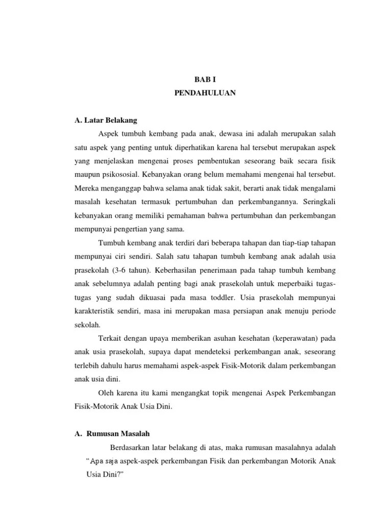 Makalah Aspek Perkembangan FisikMotorik AUD