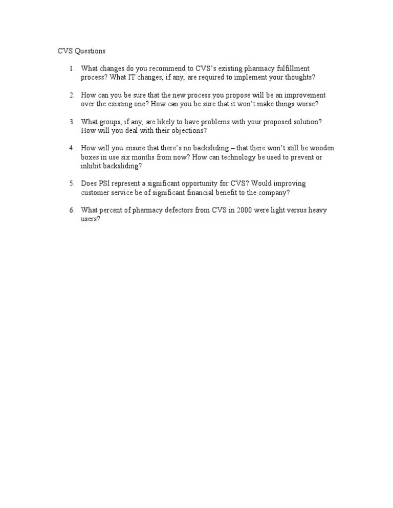 CVS Questions PDF