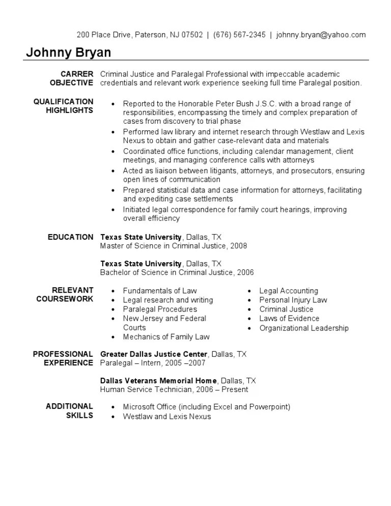Paralegal Resume Sample | PDF