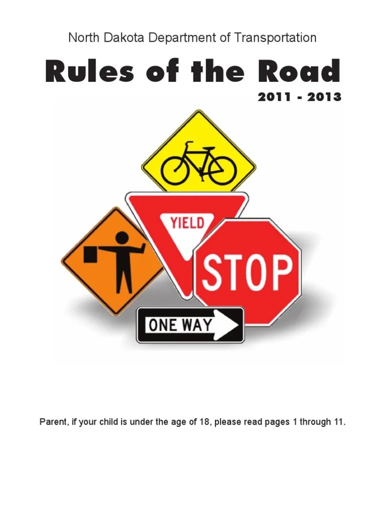North Dakota Rules of the Road Drivers Manual 2013 Pedestrian