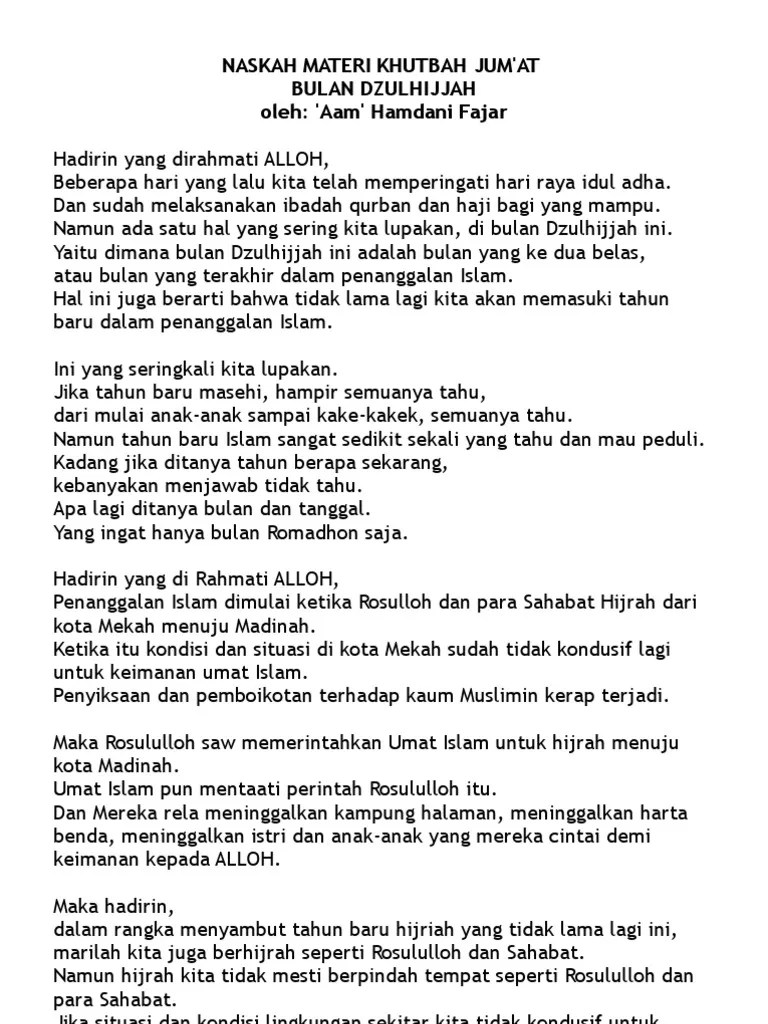 Contoh Khutbah Jumat Singkat Bahasa Indonesia – Berbagai Contoh