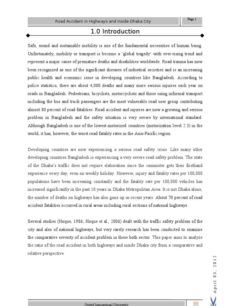 Road Accident Report PDF Traffic Collision Traffic