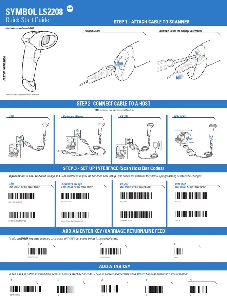 SYMBOL LS2208 Quick Start Guide Barcode Interference