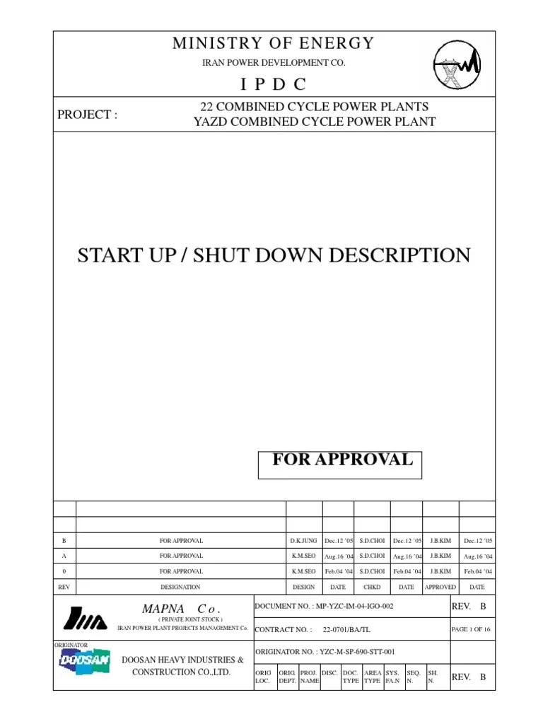 Startup and Shutdown Procedure PDF Valve Boiler