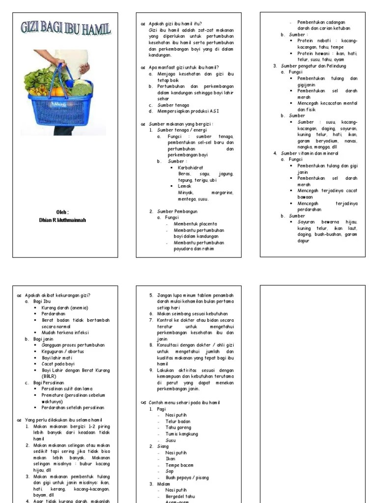 Leaflet - Gizi Bagi Ibu Hamil | PDF
