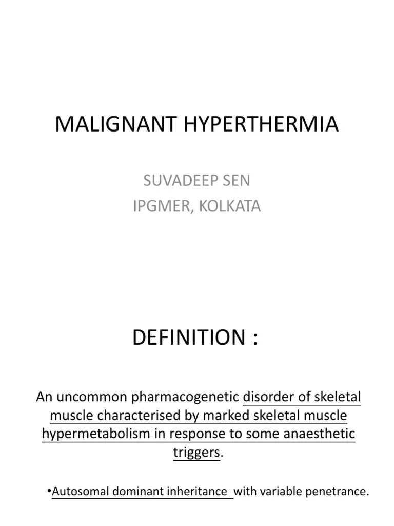Malignant Hyperthermia PDF Muscle Contraction Anesthesia