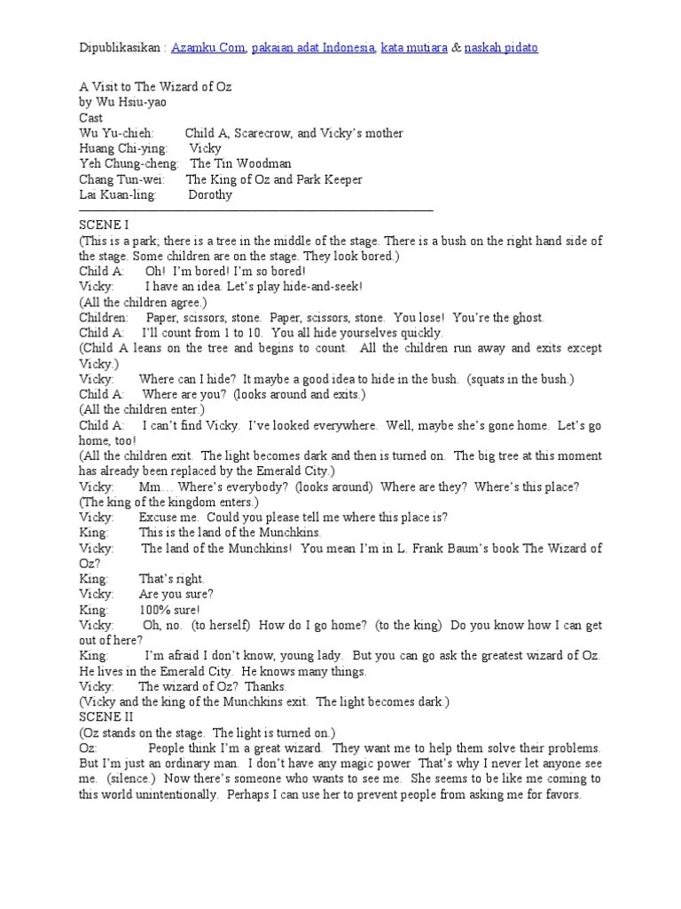 Naskah Drama Fabel Untuk 5 Orang – Rasanya