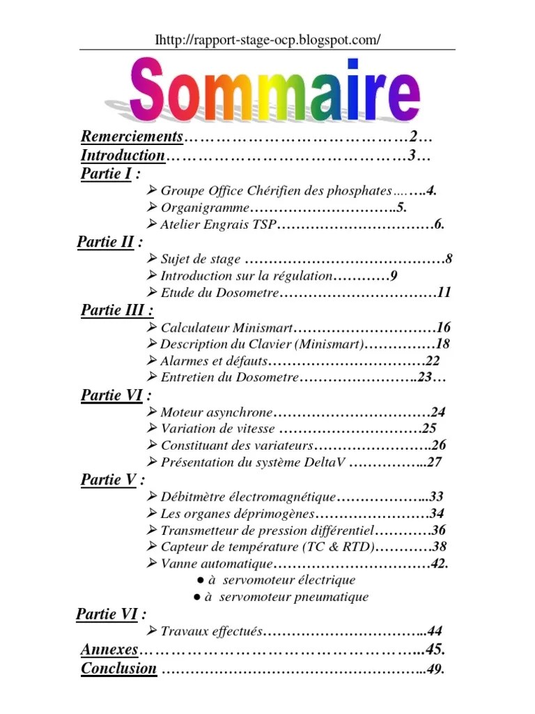 Exemple De Rapport De Stage Terminal Bac Pro Sapat Financial Report