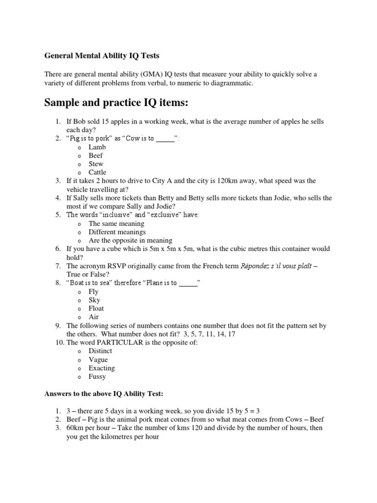 General Mental Ability IQ Tests.docx Intelligence Quotient Intelligence