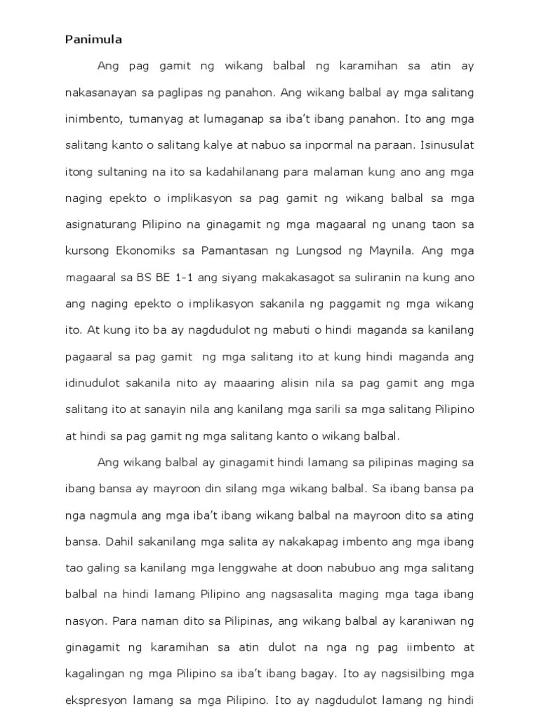 Term Paper in Filipino