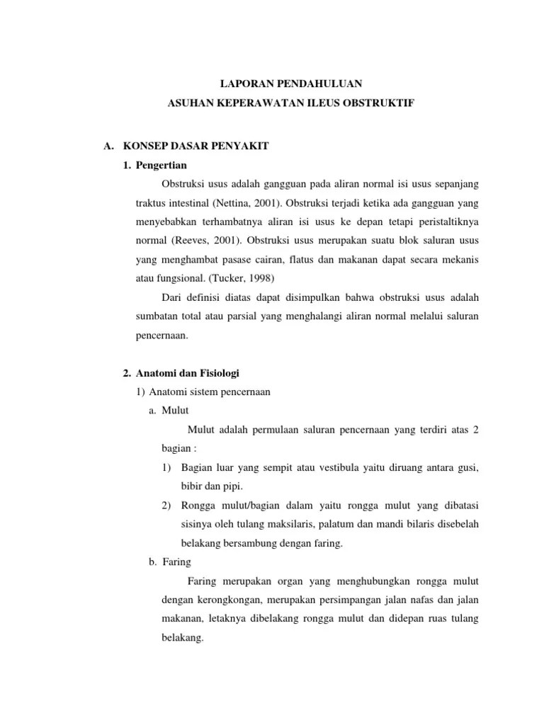 LAPORAN PENDAHULUAN ILEUS