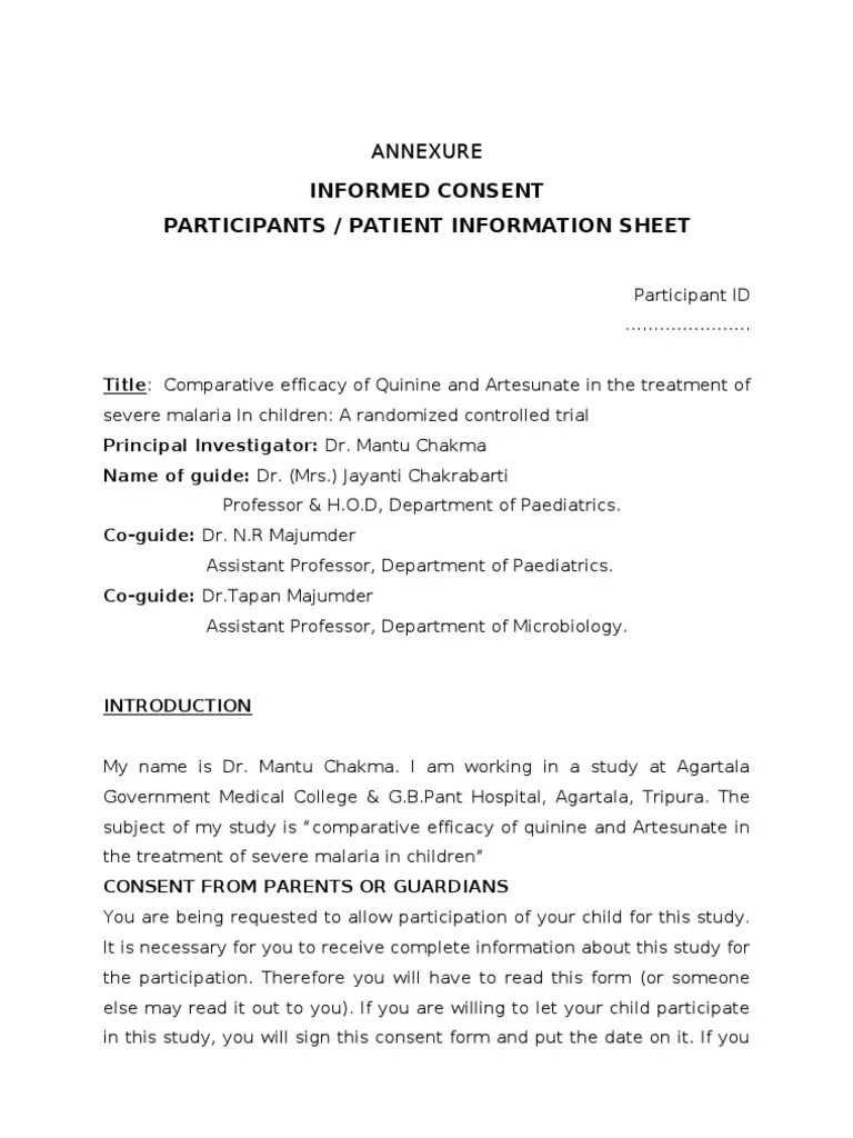 Informed Consent-Form | PDF | Clinical Trial | Informed Consent