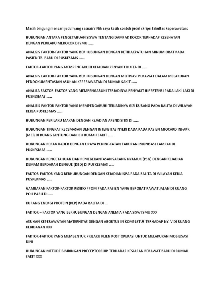 14 Skripsi Keperawatan Pada Anak