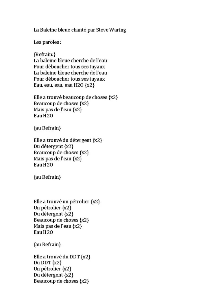 La Baleine Bleue Chanson Video at Christopher Schiller blog