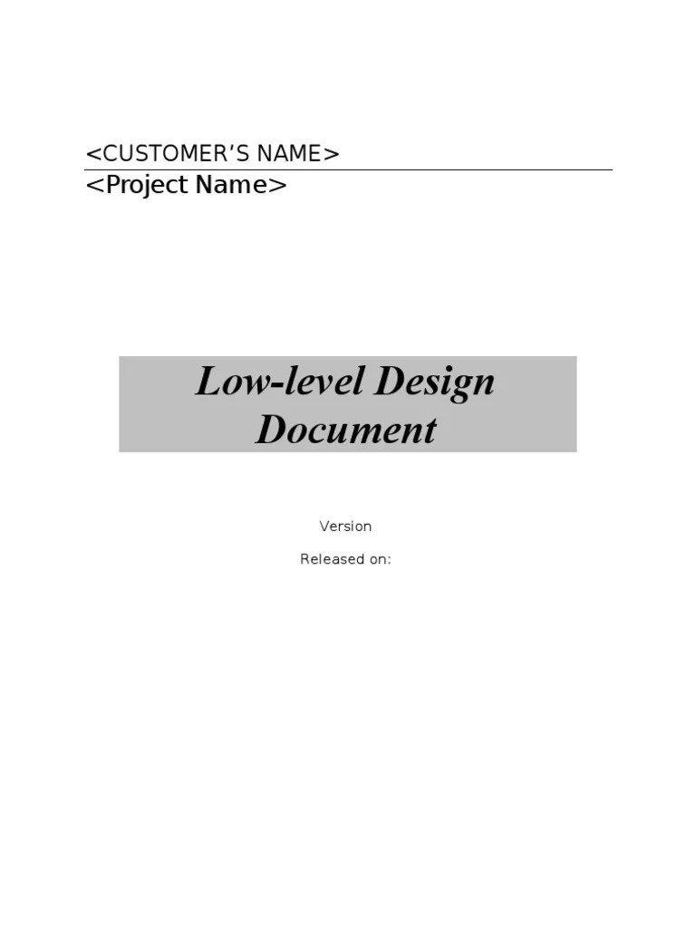Low Level Design Document PDF Database Design Databases