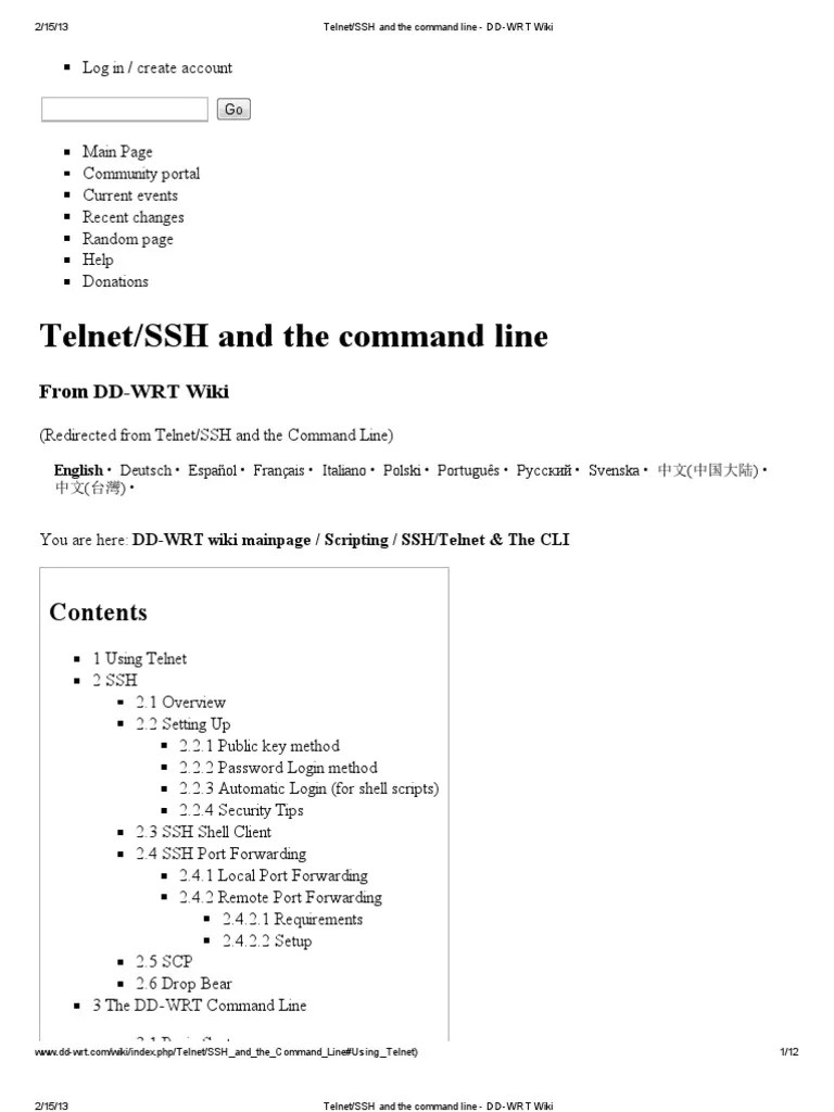 and the Command Line DDWRT Wiki Secure Shell Command