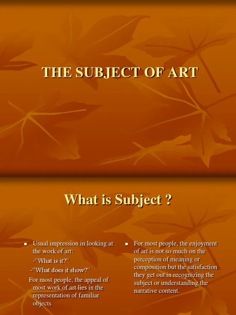 Understanding Subjects in Art PDF Abstract Art Paintings